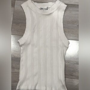 Zara White sleeveless rib tank